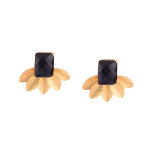 Black Petal Wing Studs