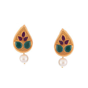 Leaf Gem Green Studs